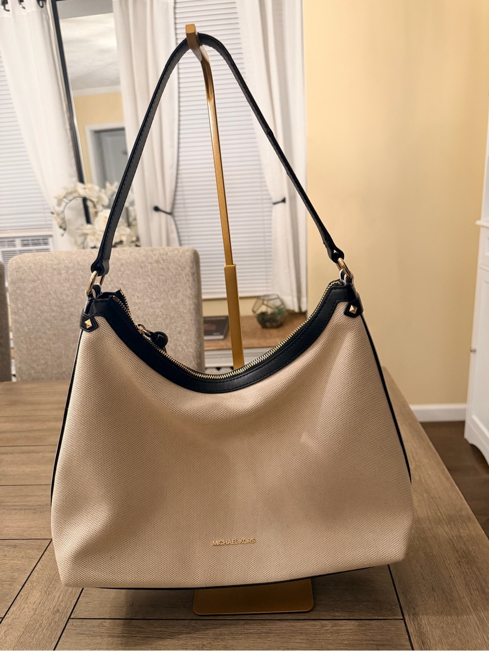 Michael Kors Canvas Hobo Shoulder Bag